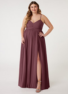 Azazie Alia Bridesmaid Dresses Sangria A-Line Pleated Chiffon Dress image6