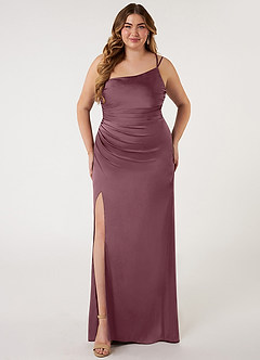 Azazie Eren Brudtärnklänningar Klänning av Sjöjungfru i Stretch Satin One-shoulder Ametist image6