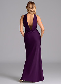 Azazie Lusinda Brudtärnklänningar Klä av Sjöjungfru i Stretch Satin Axelbandslös Druva image7