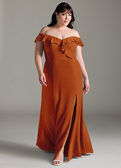Azazie Sophie Bridesmaid Dresses Paprika A-Line Off the Shoulder Chiffon Convertible Dress image6