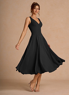 Delyla Black Button-up Midi Dress image4