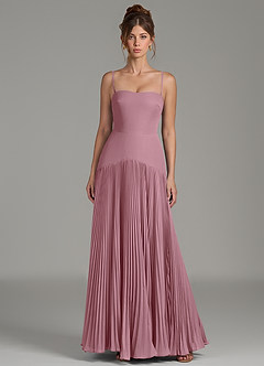 Azazie Yuliana Bridesmaid Dresses Vintage Mauve A-Line Strapless Chiffon Dress image4