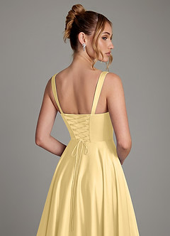 Azazie Azaria Robes de demoiselle d'honneur Robe Trapèze en Satin extensible Corset Beurre image2