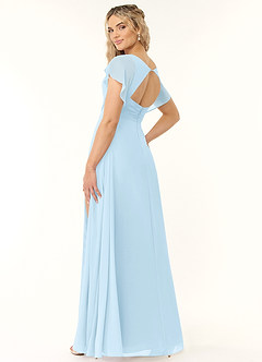 Azazie Rylee Bridesmaid Dresses Sky Blue A-Line Pleated Chiffon Dress image4