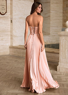 Ylura Rose Perle Robe de bal plissée trapèze image2