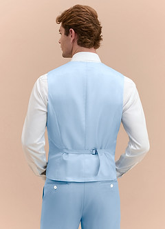 front James Sky Blue Structured Stretch Suit Vest