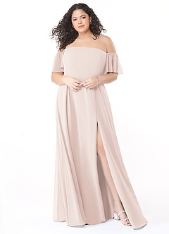 Azazie Sue Bridesmaid Dresses Rose Petal A-Line Off the Shoulder Chiffon Convertible Dress image11