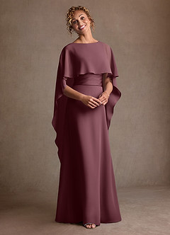 Azazie Marilla Mother of the Bride Dresses Sangria A-Line Pleated Chiffon Dress image6
