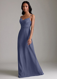 Azazie Kali Brudtärnklänningar Klä av A-Linje i Chiffong Plisserad Stormig image6