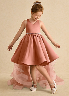 Azazie Julietta Robe Demoiselle D'honneur Fillette Robe Princesse en Tulle Convertible Mai Tai image5
