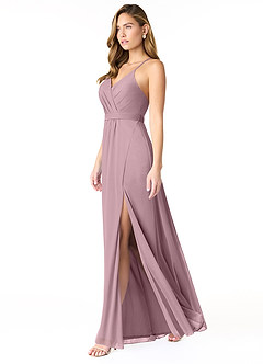 Azazie Luxy Bridesmaid Dresses A-Line Pleated Mesh Floor-Length Dress image2