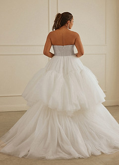 Christian Siriano Bridal for Azazie 2007 Robes de mariée Robe Princesse en Tulle Paillettes Blanc Diamant Cacao image12
