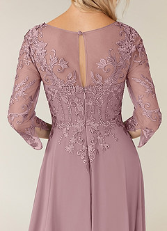 Azazie Noella Abiti per la Madre della Sposa Abito A-Line in Chiffon con Scollo a V in Pizzo Rosa Polverosa image8