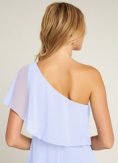Azazie Lizzy Bridesmaid Dresses Lavender A-Line One Shoulder Chiffon Dress image3