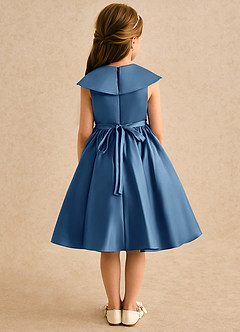 Azazie Acorn Flower Girl Dresses Twilight A-Line Pleated Matte Satin Dress image2
