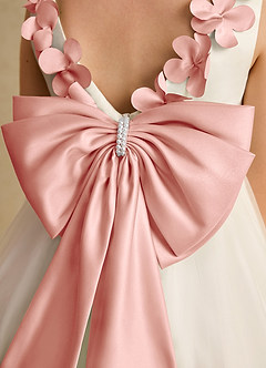 Azazie Lilli Flower Girl Dresses Ivory Rosette A-Line Bow Tulle Dress image6