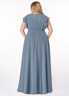 Azazie Daphne Modest Bridesmaid Dresses A-Line Ruffled Chiffon Floor-Length Dress image7