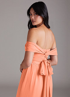 Azazie Lamara Bridesmaid Dresses Sunset Off the Shoulder Chiffon Convertible Jumpsuit image6