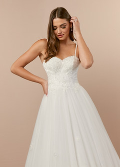 Azazie Iris Wedding Dresses Diamond White Ball-Gown Sequins Tulle Dress image5