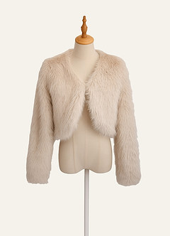 front Faux Fur Cropped Coat