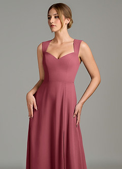 Azazie Gwendolyn Bridesmaid Dresses Merlot A-Line Sweetheart Neckline Chiffon Dress image6
