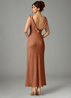 Azazie Kieryn Brautjungfernkleider Meerjungfrau-Linie Plissee Stretch-Satin Kleid Bronzer image5