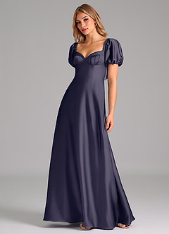 Azazie Fatima Bridesmaid Dresses Stormy A-Line Sweetheart Neckline Stretch Satin Dress image4