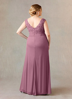 Azazie Edelin Mother of the Bride Dresses Vintage Mauve A-Line Sweetheart Neckline Pleated Mesh Dress image9