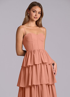 Azazie Faye Vestidos de damas de honor Vestido de Mai Tai de Gasa de Corte en A con Escote de Corazón image2