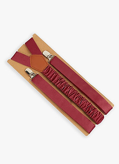 front Matching Matte Satin Bow Tie & Suspenders Set