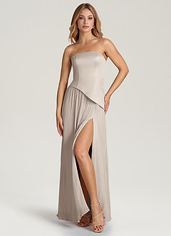 Azazie Tierney Bridesmaid Dresses Frost A-Line Strapless Chiffon Convertible Dress image6