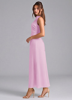 Azazie Evadne Brautjungfernkleider Etui Plissee Chiffon Kleid Bonbonrosa image5