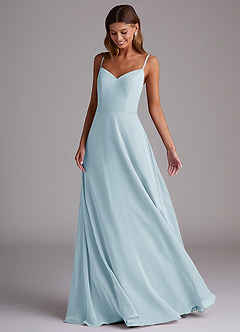 Azazie Marley Bridesmaid Dresses Sky Blue A-Line Off the Shoulder Chiffon Convertible Dress image5