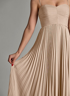 Azazie Chiana Abiti da Damigella Abito A-Line in Chiffon Senza Cinturino Taupe image7