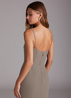 Azazie Saige Bridesmaid Dresses Taupe A-Line Off the Shoulder Chiffon Convertible Dress image9