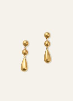 front Pendientes de gota de agua de metal cepillado