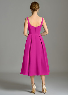 Azazie Amalie Bridesmaid Dresses Fuchsia A-Line Pleated Chiffon Dress image2