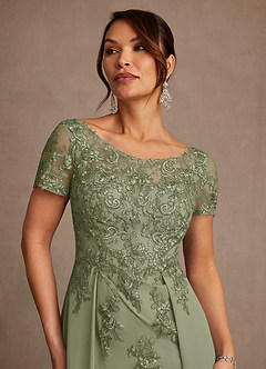 Azazie Alva vestidos de madre de la novia Vestido de Pistacho de Encaje de Corte en A image6