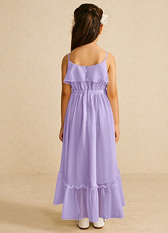 Azazie Karmen Flower Girl Dresses Lilac A-Line Ruched Chiffon Dress image3