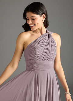 Azazie Charlize Bridesmaid Dresses Dusk A-Line One Shoulder Chiffon Dress image5