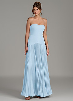 Azazie Yuliana Bridesmaid Dresses Sky Blue A-Line Strapless Chiffon Dress image7