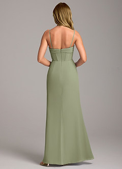 Azazie Chantel Bridesmaid Dresses Pistachio Sheath Strapless Chiffon Convertible Dress image6