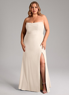 Azazie Saige Bridesmaid Dresses White Alabaster A-Line Off the Shoulder Chiffon Convertible Dress image16