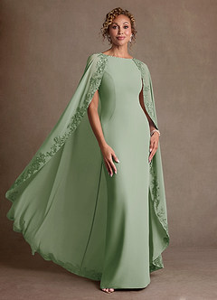 Azazie Artemisia Mother of the Bride Dresses Dusty Sage Sheath Lace Chiffon Dress image5