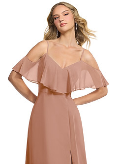 Azazie Jean Bridesmaid Dresses Champagne Rose A-Line Chiffon Convertible Dress image6