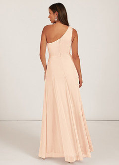 Azazie Brooke Jurken voor bruidsmeisjes Jurk van Mesh met A-Lijn One-Shoulder Parel Roze image7