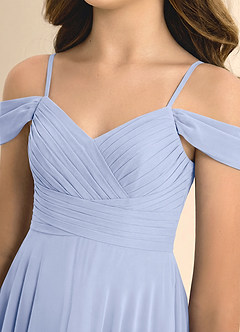 Azazie Elowen Junior Jurk van Chiffon met A-Lijn Off the Shoulder Ijs image5