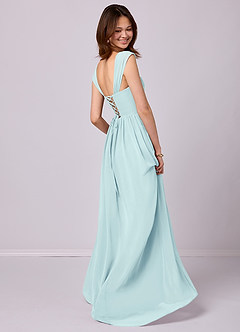Barbie ♥ Azazie Bridesmaid Dresses Sea Glass A-Line Corset Chiffon Dress image8