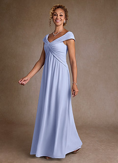 Azazie Myrtle Abiti per la Madre della Sposa Abito A-Line in Chiffon Plissettato Ghiaccio image4