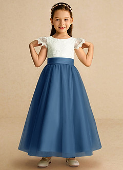 Azazie Pookie Flower Girl Dresses Twilight A-Line Lace Tulle Dress image3